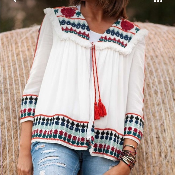 Zara 🖤NWT embroidered boho jacket - Picture 5 of 7